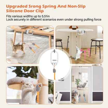 Electric Cat Teaser,  Door-Mounted Interactive Cat Toy— Two Fun Exercise Modes