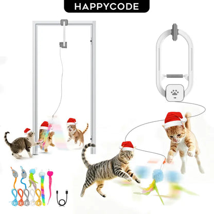 Electric Cat Teaser,  Door-Mounted Interactive Cat Toy— Two Fun Exercise Modes