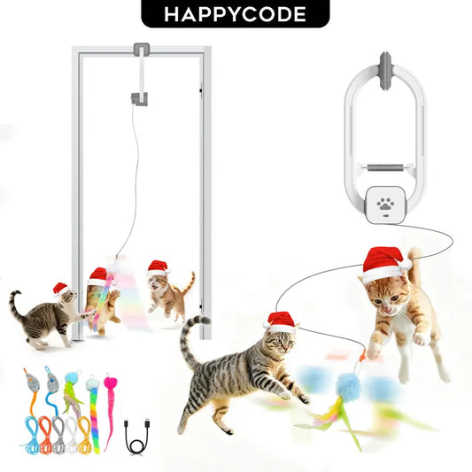 Electric Cat Teaser,  Door-Mounted Interactive Cat Toy— Two Fun Exercise Modes