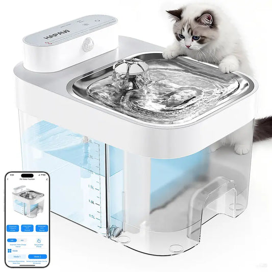 HAPAW Cat Water Fountain, 2.4GHz Wi-Fi App Control Automatic  Separated Clean